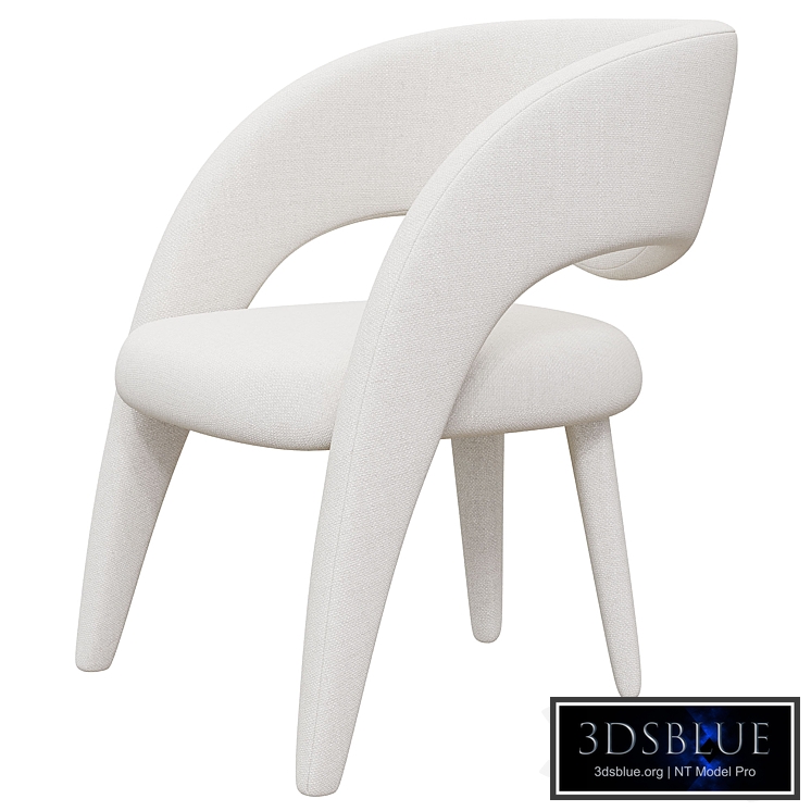 21st Century Modern Laurence Chair with Armrests Fabric Handcrafted Greenapple