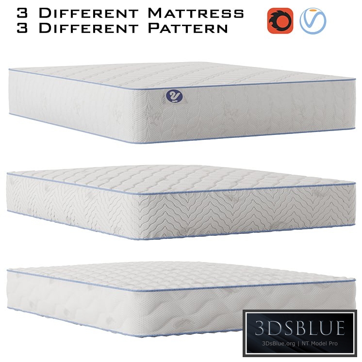3 Different mattress high details and sectional