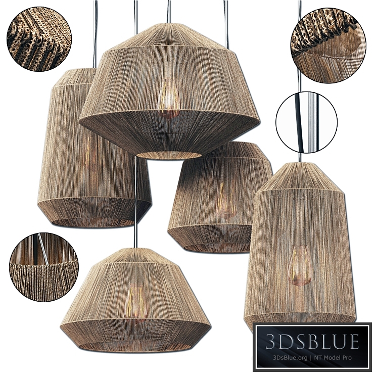 Lamp barrel rope n10 / Chandelier barrel made of ropes No. 10