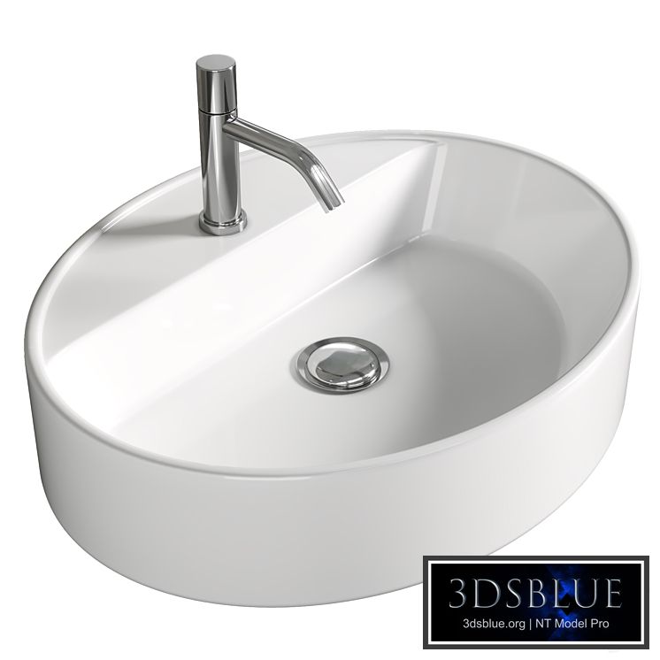 Lavabo da appoggio con foro rubinetto Londra ovale 50 Olympia