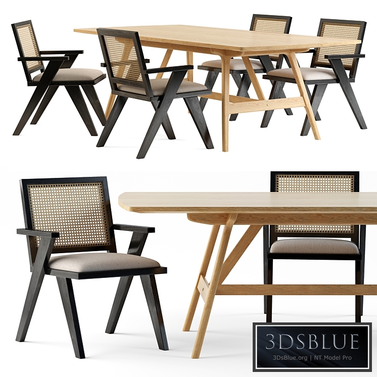 Four Hands. Flora Dining Chair. Yara dining table