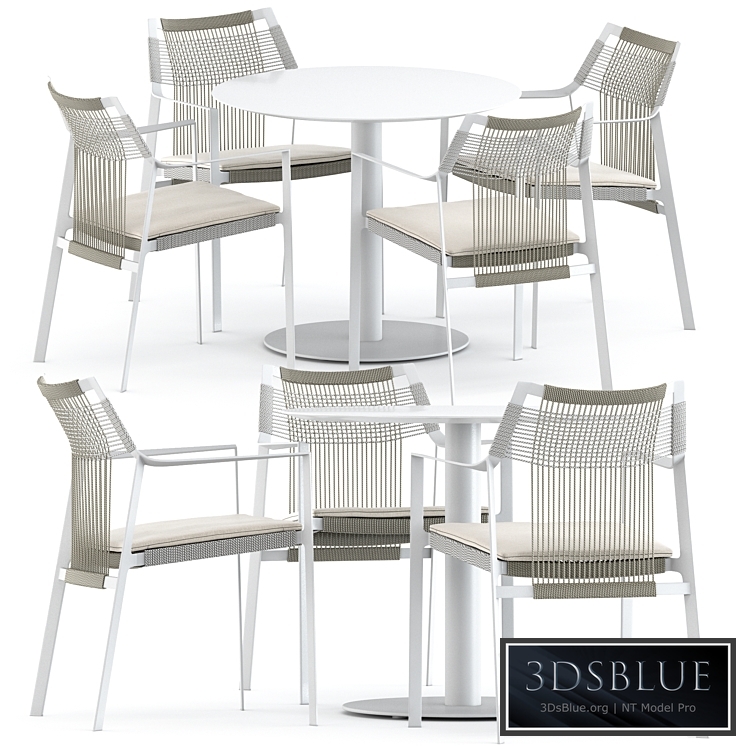 Nodi armchair and T-Ttable dining table by Tribu