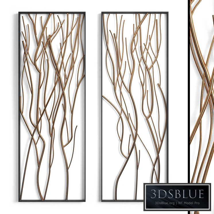Metal branch wall set