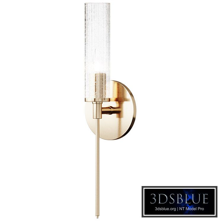 Pencil Arm and Crackle Glass Sconce Wall Sconce