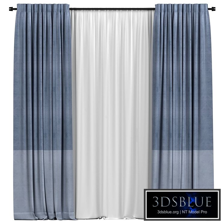 Curtains with tulle in two colors
