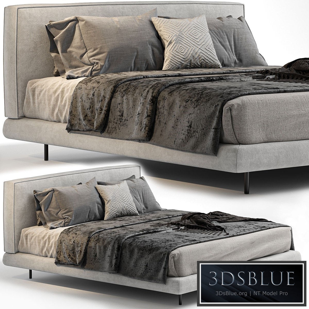 BRASILIA Double bed By Minotti