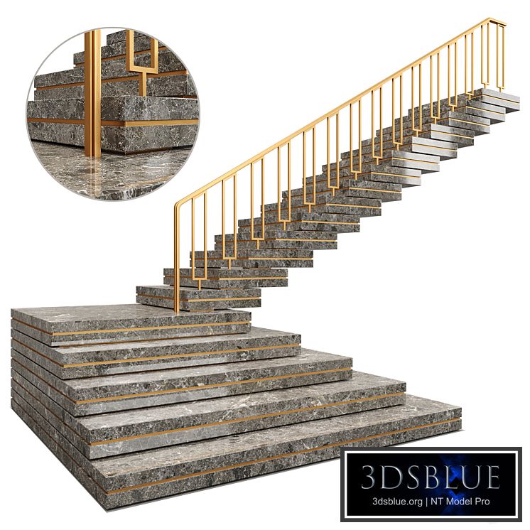 Modern stairs in Art Deco style