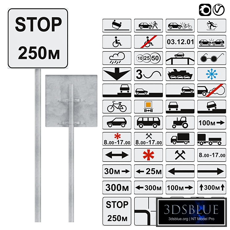 Plates for road signs set