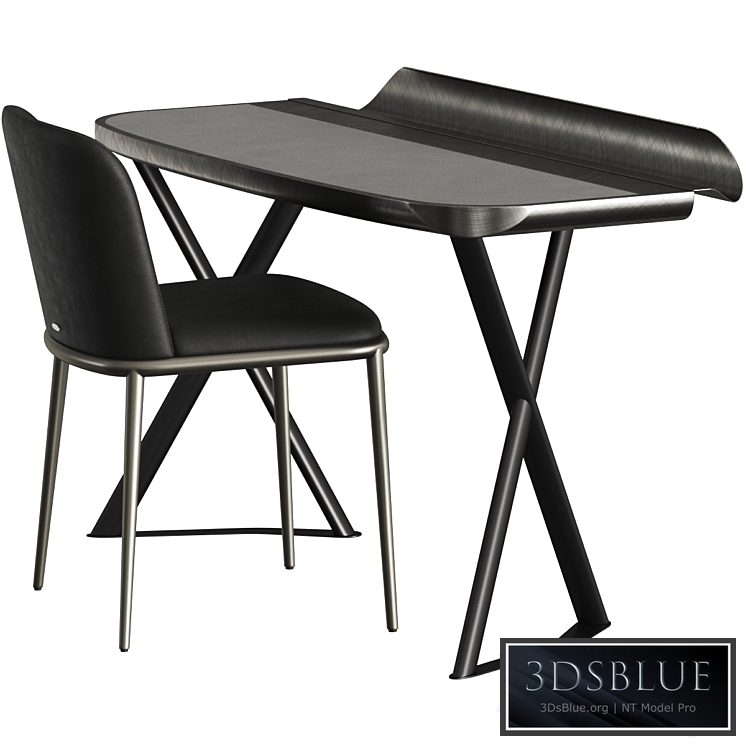 Cattelan Italia Cocoon Leather Desk and Magda Ml Chair