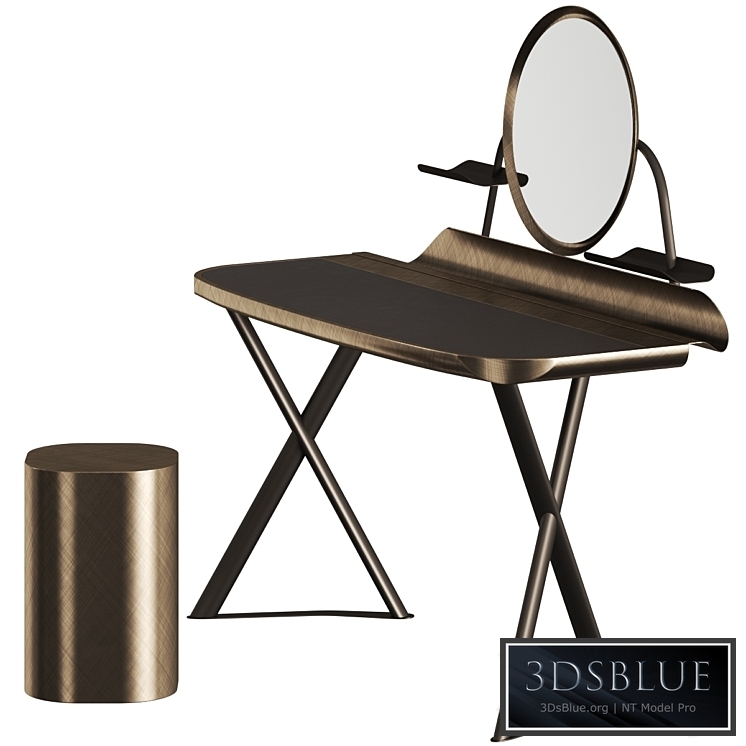 Cattelan Italia Cocoon Trousse Leather Desk and Pancho Stool