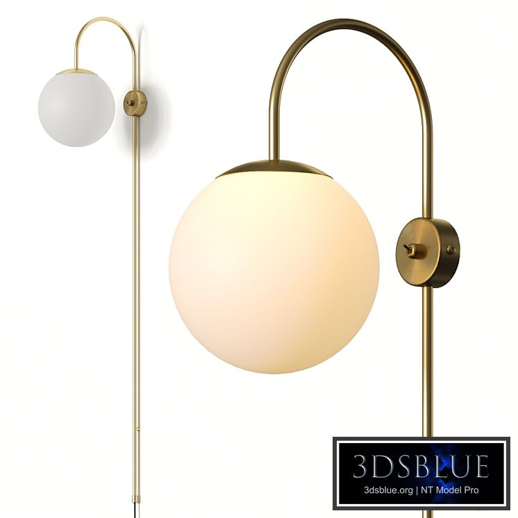 La Redoute Moricio Brass And Opaline Wall Lamp