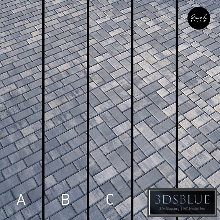 Set of 5 materials of colorful paving stones