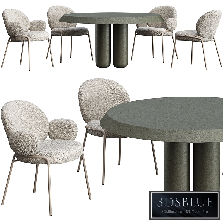 Dining table Cimento Giudecca and chair Freifrau Nana