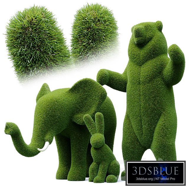 Topiary "Bacho" Bear Hare and Elephant