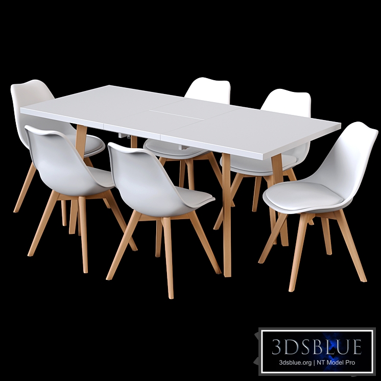 Extendable table Pamela (Pamela) and chair Ulric (Ulrik)