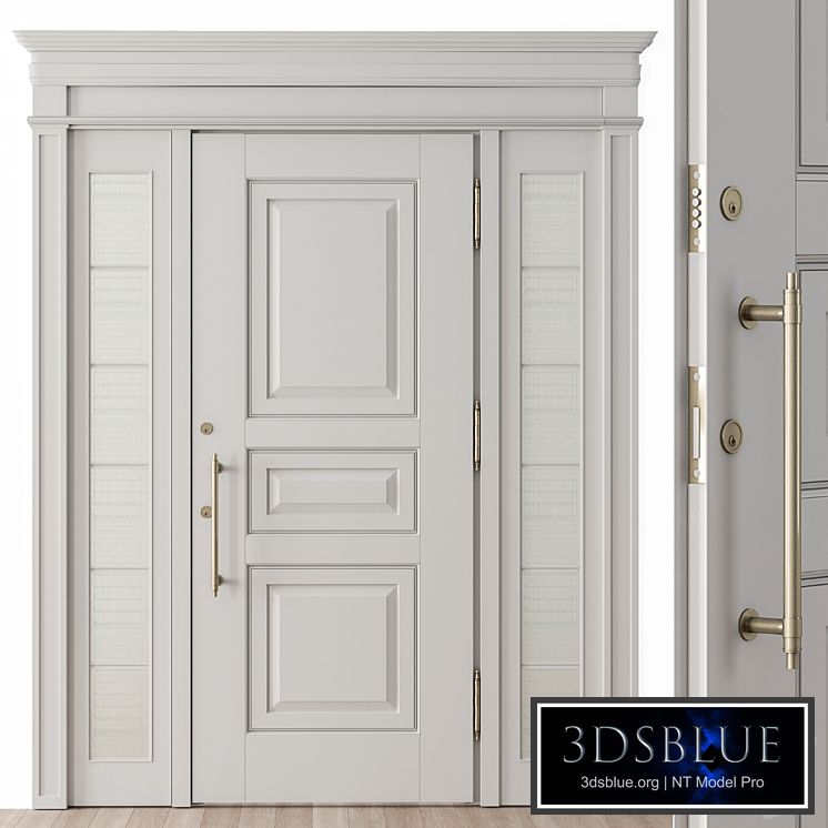 White and Glass Classic Front Door - Set 38