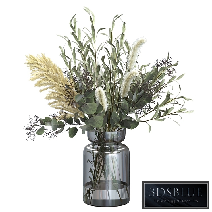 Bouquet of olive with pennisetum and pampas grass