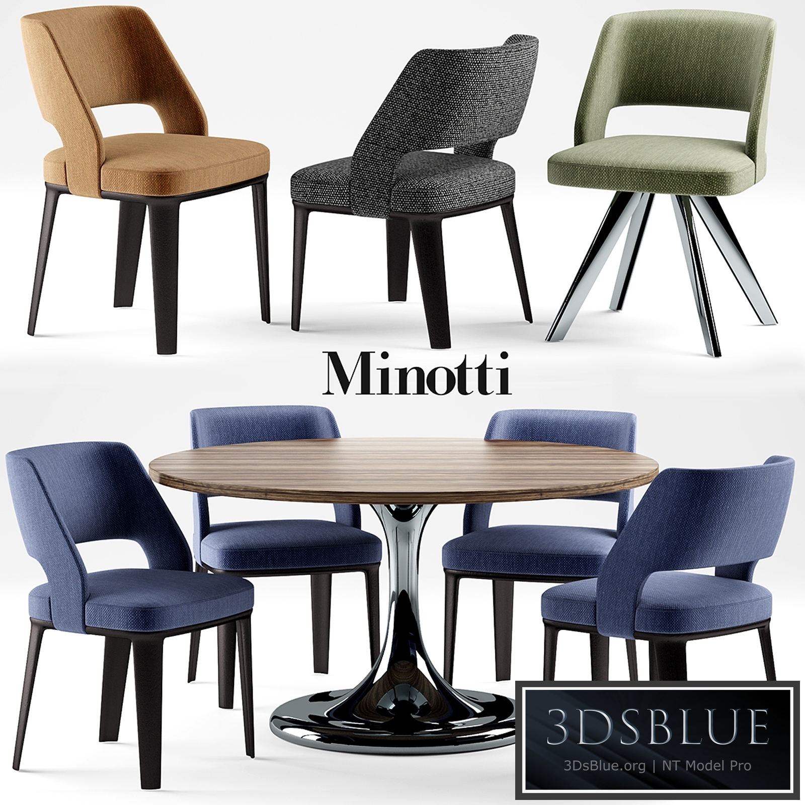 Table and chairs minotti NETO table OWENS CHAIR