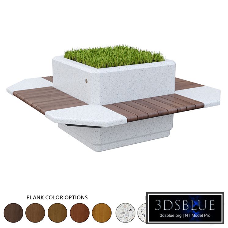 Square planter bench 227
