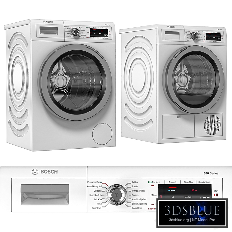 Bosch 800 Series Washing Machine and Dryer - Bosch WAT28402UC - Bosch WTG865H4UC