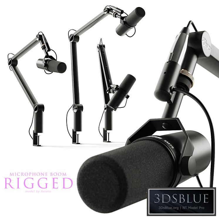 Microphone Shure & boom arm Blue