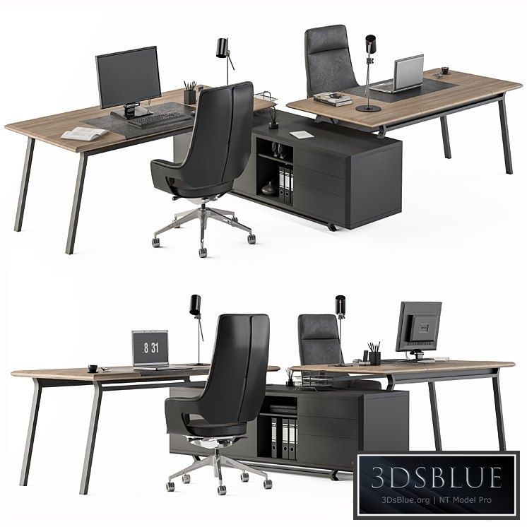 Employee Set Wood and Black - Office Furniture 270