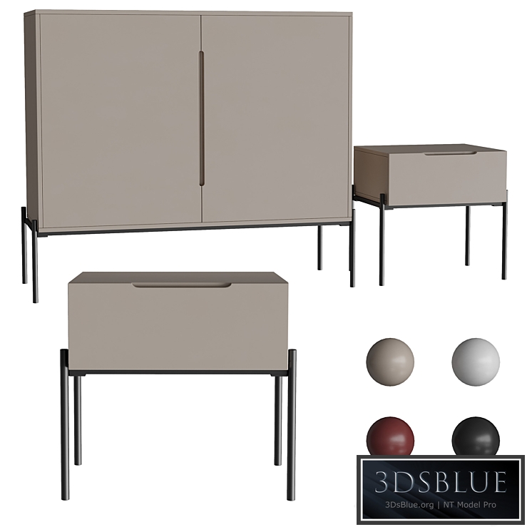 Bedside table and chest of drawers Flow