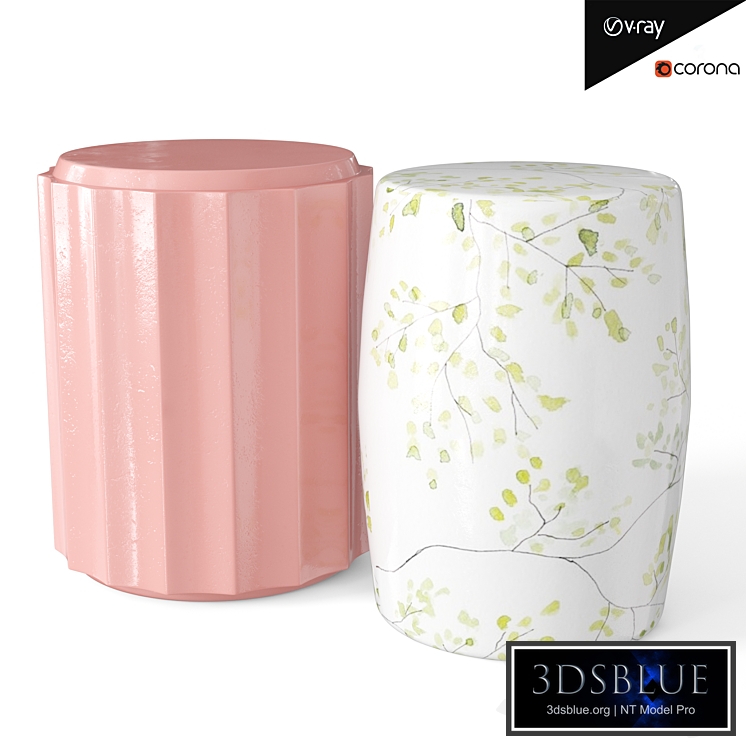 Ceramic garden stool set 5