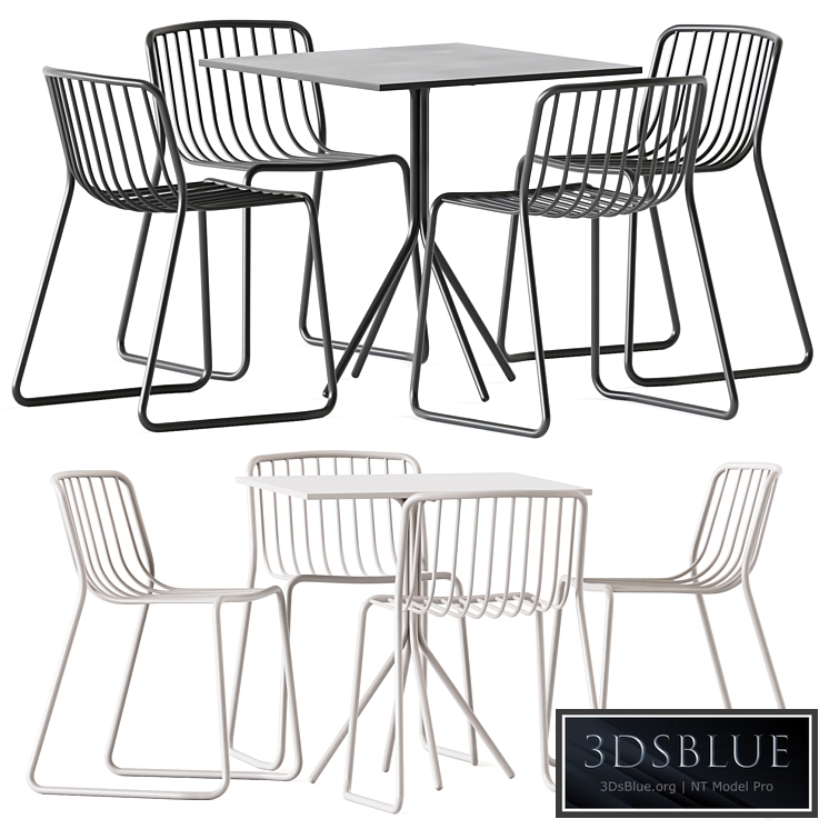 Nolita Garden Table by Pedrali and Chait Randa Nude by Arrmet