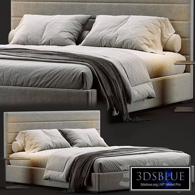 Modena Panel Horizontal Channel Fabric Platform Bed