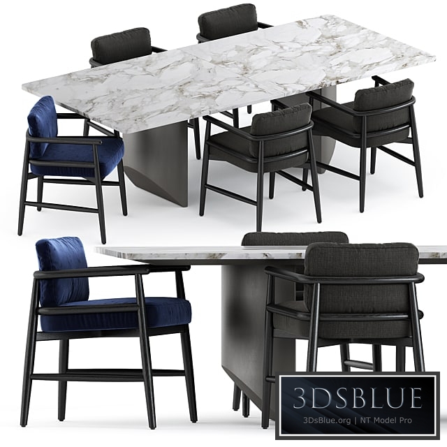 Teresina chair by Meridiani and Wedge Table by Minotti