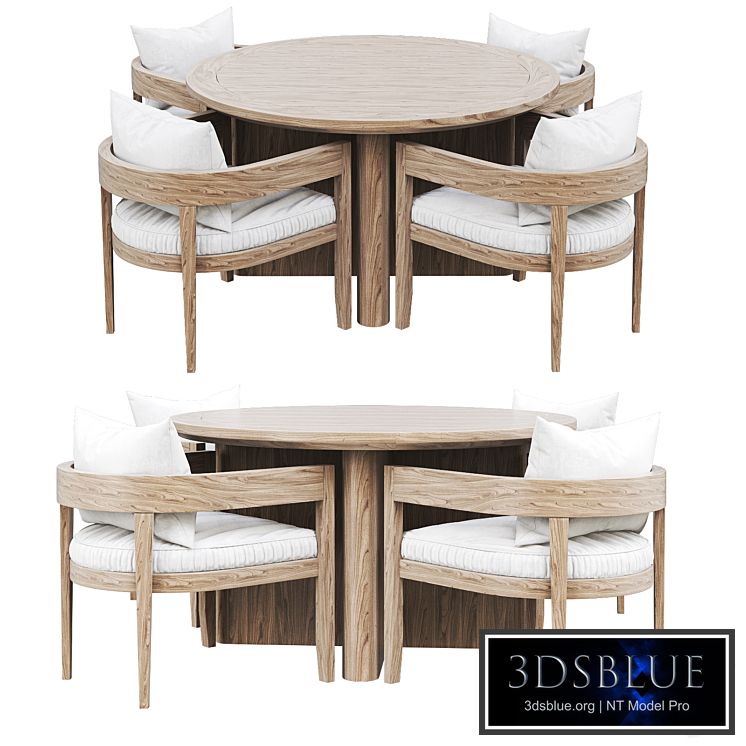 RH Outdoor Baimain restangular table-chair