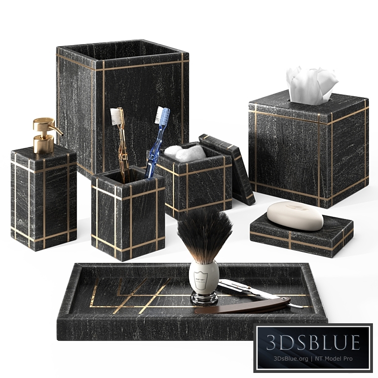 Bath Accessories Set - Palais Marble by Kassatex