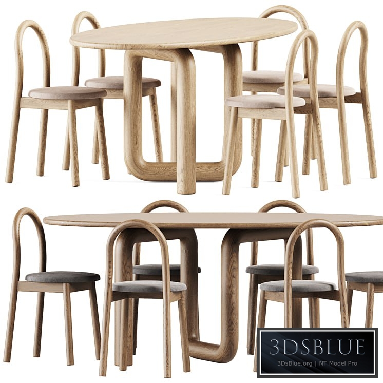 Oval Mono Table by Objects & Ideas and Bobby Upholstered Chair by DesignByThem