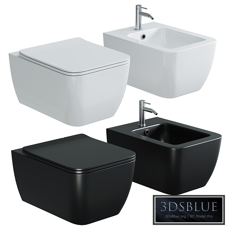 Toilet bowl WellWant Tesoro WWU01111W suspended with seat Microlift