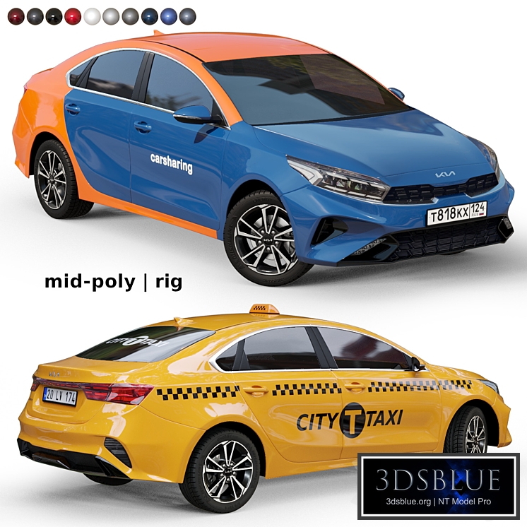 Medium polygonal car Kia Cerato 2022