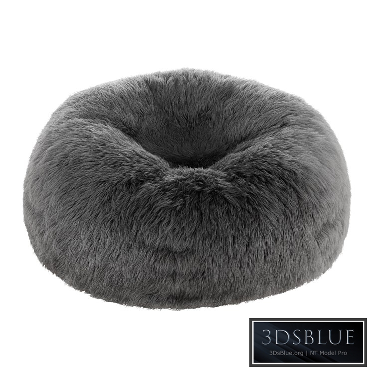 Faux Fur Bean Bag in Solid Dune