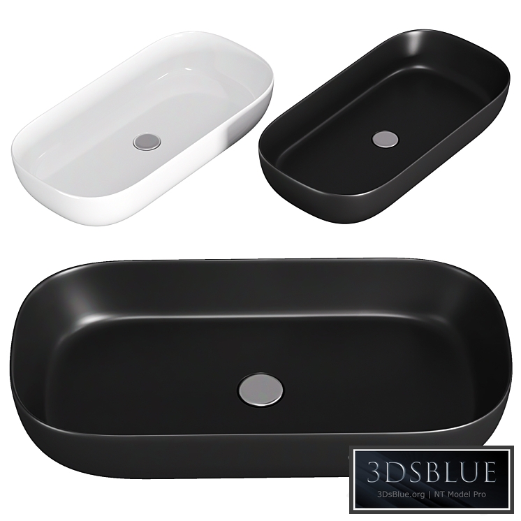 Oval Matte Black Vessel Sink in Ceramic