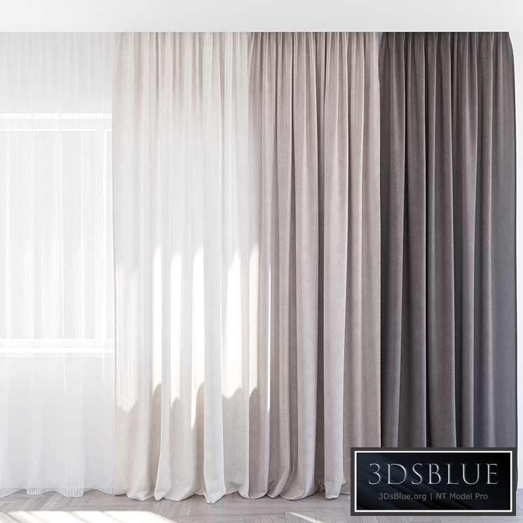 A set of curtains / drapes