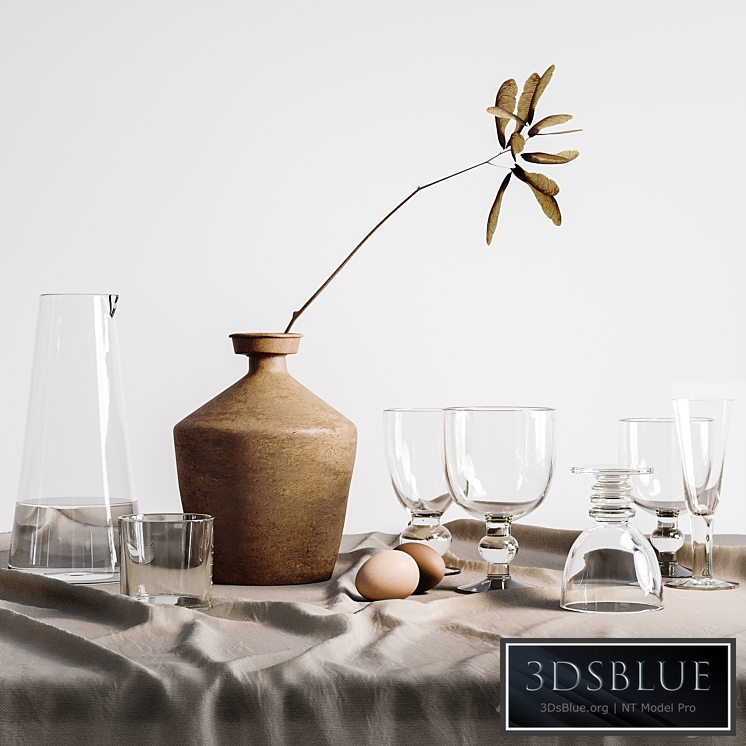 Kitchen set with glasses