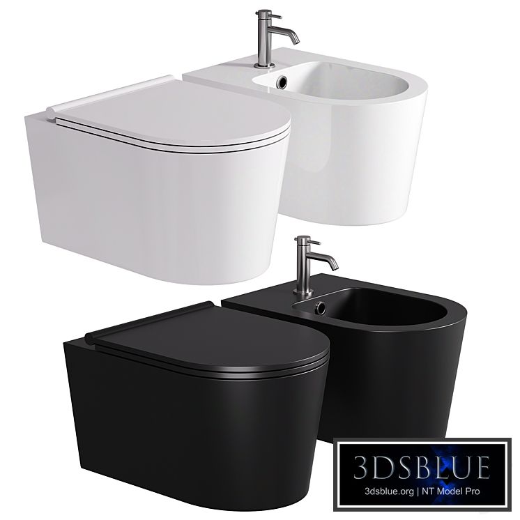 Saqu Trend compact hangtoilet randloos incl. toiletbril mat zwart