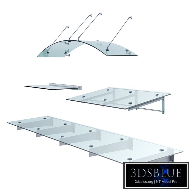 Set of glass visors Glasvordach