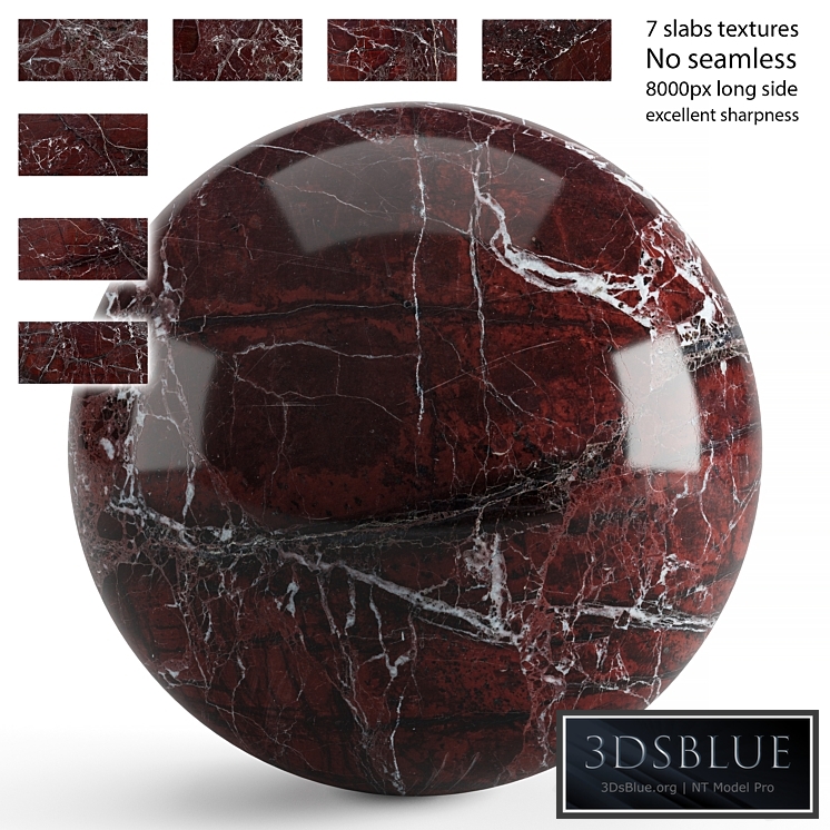 Red marble. 7 textures at 8k