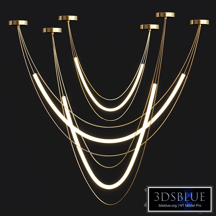 Geometric LED Line Chandelier 2