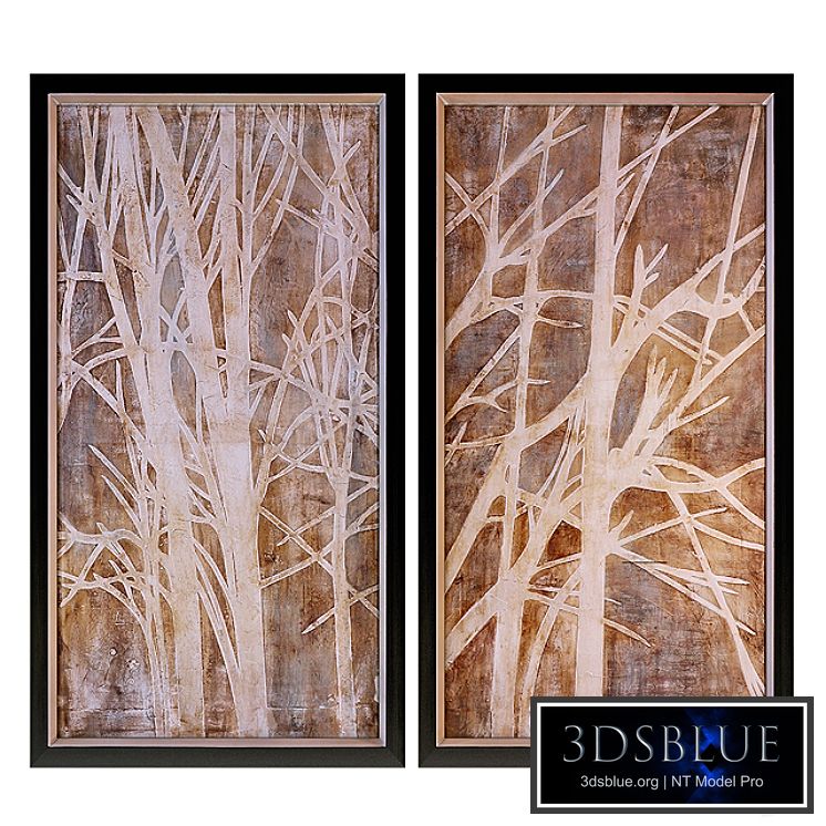 Uttermost Twigs Hand Painted Wall Art (Set of 2)
