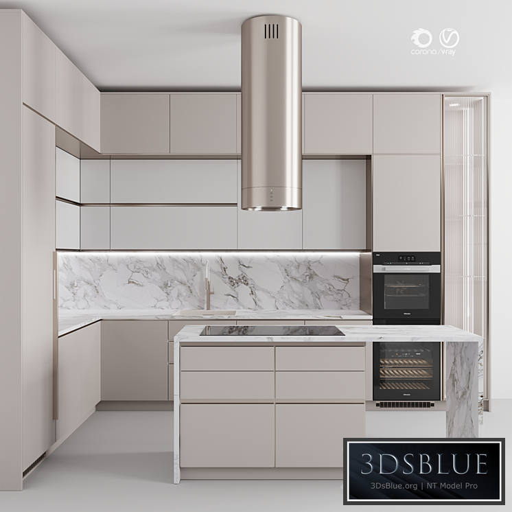 Kitchen №118 "White Marble"