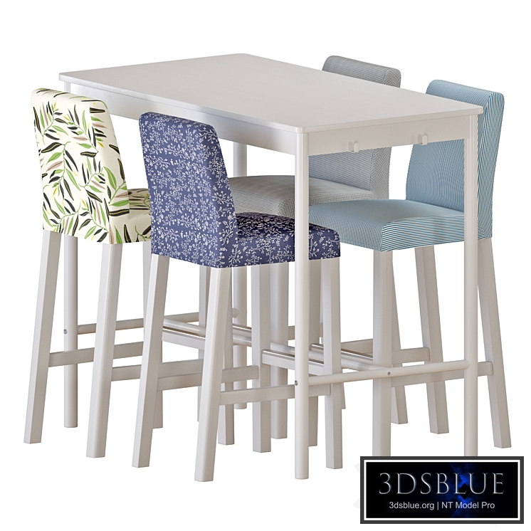 IKEA TOMMARYD Table And BERGMUND Bar stools