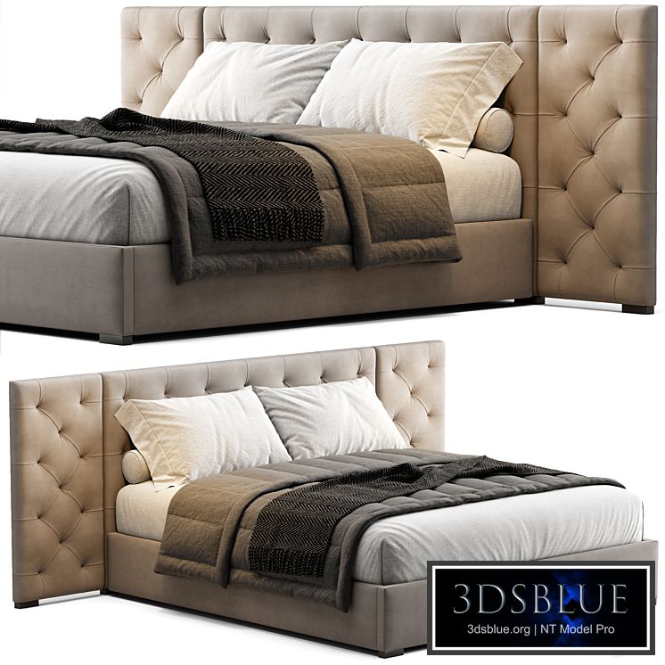 Modena Fabric Diamond-Tufted Extended Bed