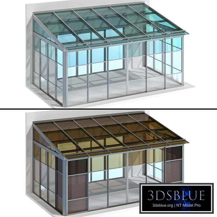 Metal glazed veranda terrace