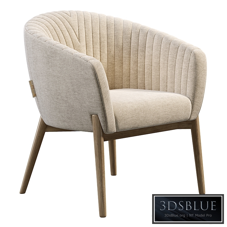Upholstered Armchair with Channeled Back
